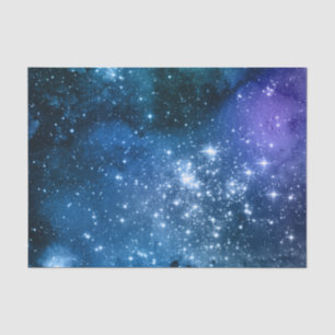 Galaxy Lovers Starry Space Blue Sky White Sparkles Tissue Paper