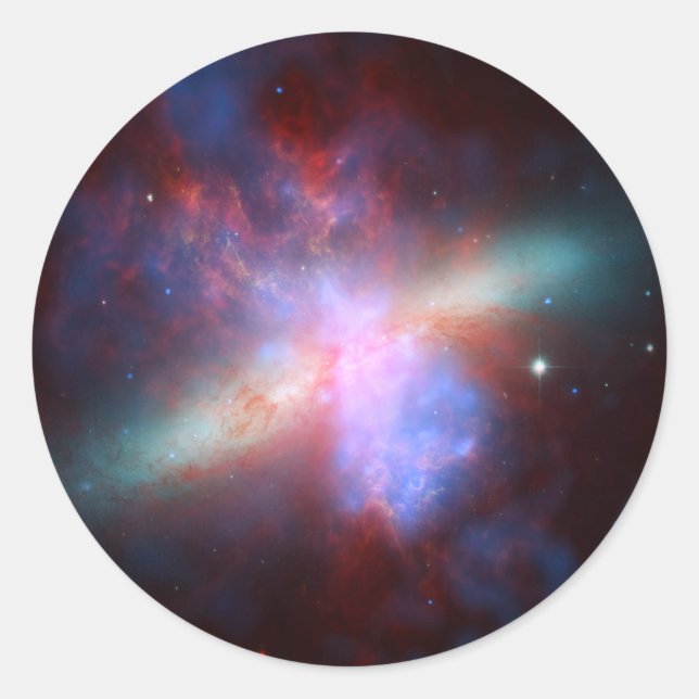 Galaxy M82 Hubble NASA Classic Round Sticker (Front)
