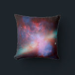 Galaxy M82 Throw Pillow<br><div class="desc">This image shows a stunning view of a Starburst galaxy produced by space telescopes. M82 is a galaxy about 12 million light years from Earth that is undergoing a burst of star formation. X-rays from Chandra (blue) show gas being blasted away from the galaxy's disc as a bounty of stars...</div>