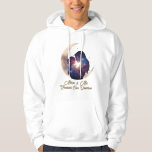 Galaxy Mama & Child Silhouette Moon Art Hoodie