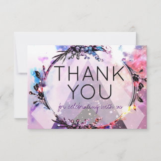 Galaxy Modern Space Hip Wedding Thank You Invitation