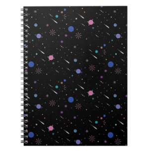 Galaxy Moon stars ,Night Sky, Astronomy Notebook