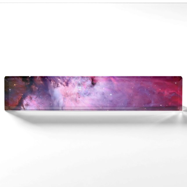Galaxy Nebula Pink Stars Night Sky Print Astronomy Nameplate (Front)