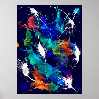 Galaxy nebula watercolours poster