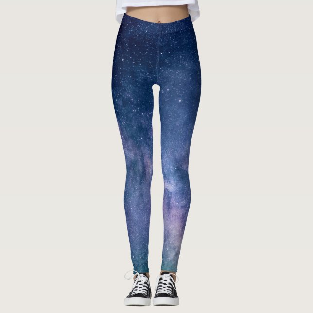 Galaxy Nebula Yoga Pants Space Blue (Front)
