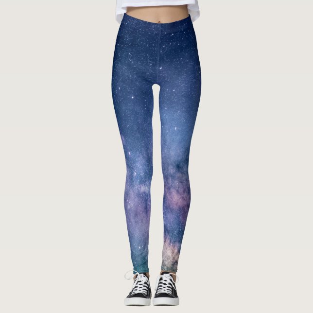 Galaxy Nebula Yoga Pants Space Blue (Front)