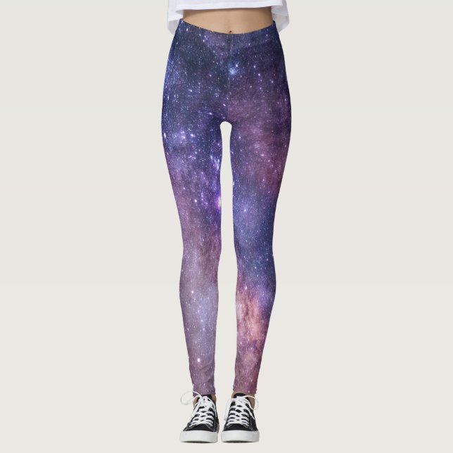 Galaxy Nebula Yoga Pants Space Purple (Front)