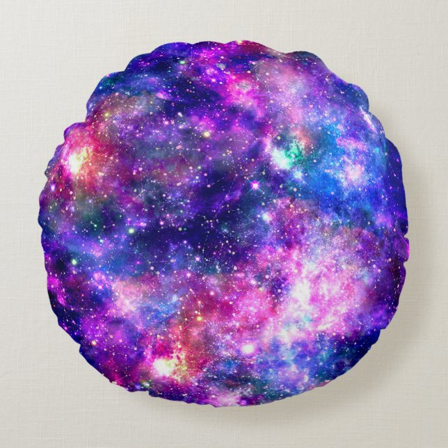 Galaxy Night Round Pillow (Front)