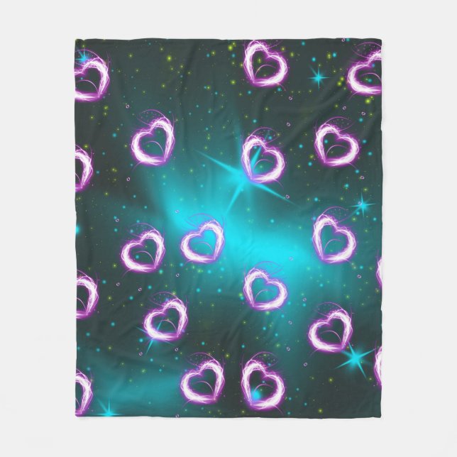 Galaxy of heart fleece blanket (Front)
