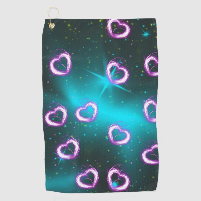 Galaxy of heart golf towel (Front)