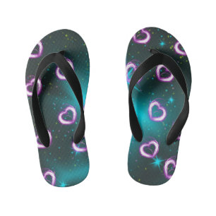 Galaxy of heart kid's flip flops