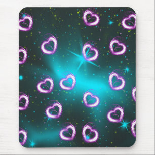 Galaxy of heart mouse pad