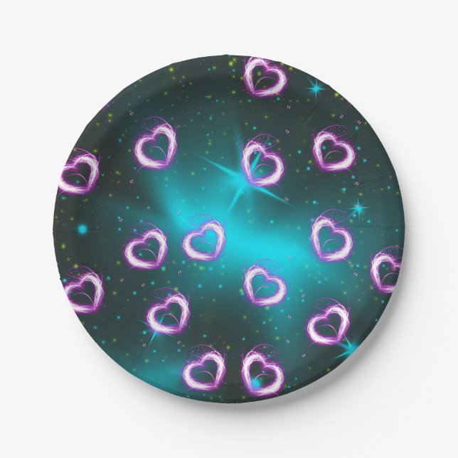 Galaxy of heart paper plate (Front)