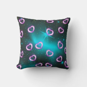 Galaxy of heart throw pillow