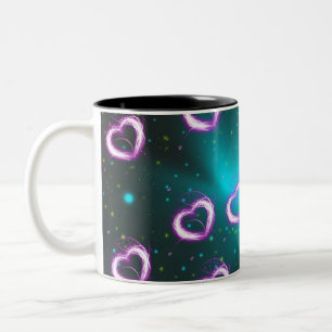 Galaxy of heart Two-Tone coffee mug