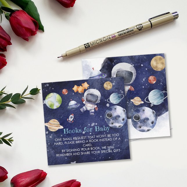 Galaxy Outer Space Baby Shower Book Request Enclosure Card (Galaxy Outer Space Baby Shower Book Request Enclosure Card)