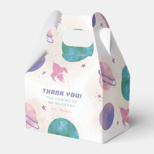 Galaxy Outer Space Girly Thank You Birthday  Favor Box