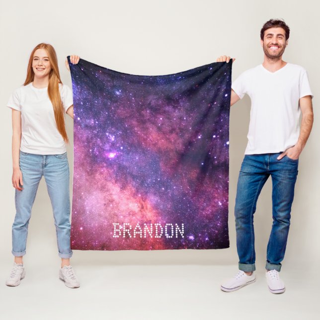 Galaxy Outer Space Planets Stars Sky Universe Fleece Blanket (In Situ)