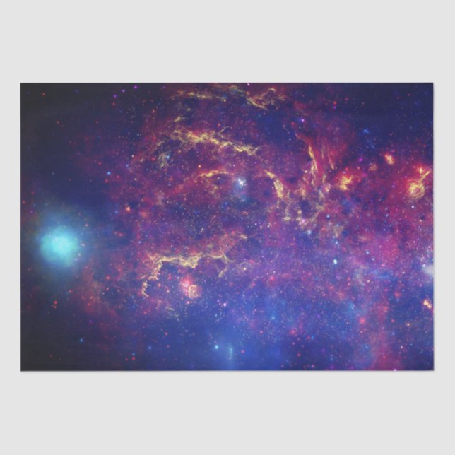 Galaxy Outer space Sky Stars Celestial Blue  Tissue Paper (Front)