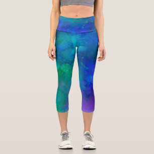Galaxy Paint Splatter Effect Capri Leggings