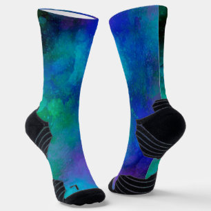 Galaxy Paint Splatter effect Green Socks