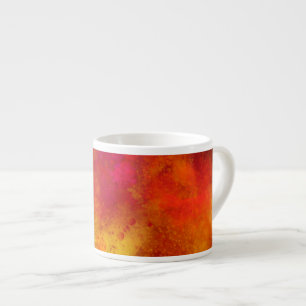 Galaxy Paint Splatter Orange & Yellow  Espresso Cup