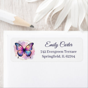 Galaxy Pastel Butterfly Splash Return Address