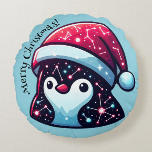 Galaxy Penguin Throw Pillow Cosmic Home Decor