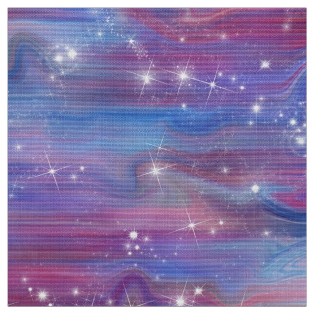 Galaxy pink beautiful night starry sky image fabric (Swatch)