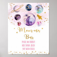 Galaxy Pink Gold Baby Shower Mom-osa Bar