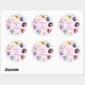Galaxy Pink Gold Outer Space Birthday Classic Round Sticker (Sheet)