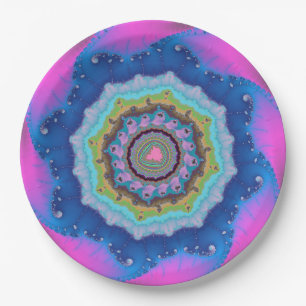 Galaxy Pink Pinwheel Paper Plate