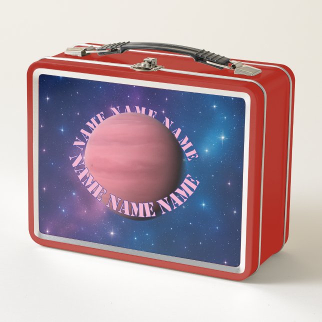 Galaxy Planet Lunch Box – Custom Name Orbit (Front)