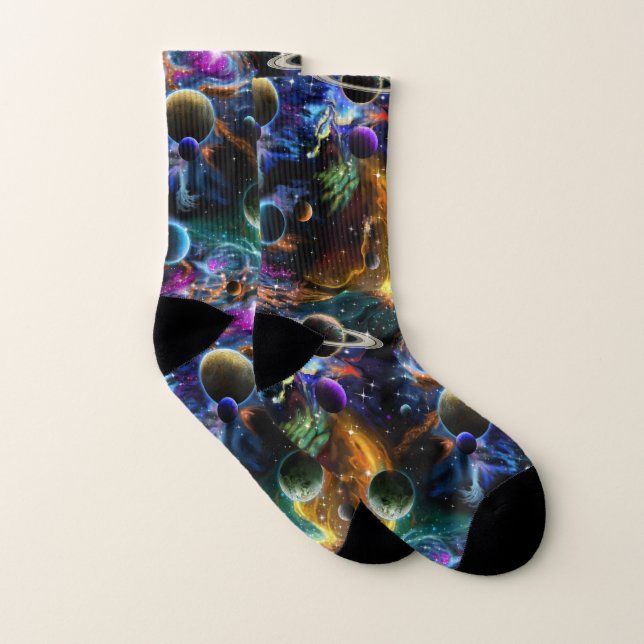 Galaxy Planets Astronomy Socks (Pair)