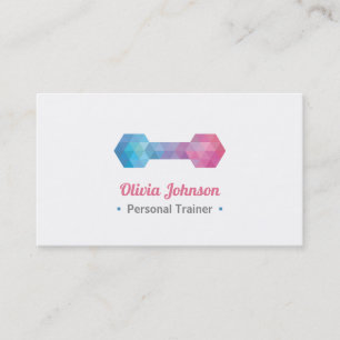 Galaxy Polygon Female Fitness Personal Trainer Business Card