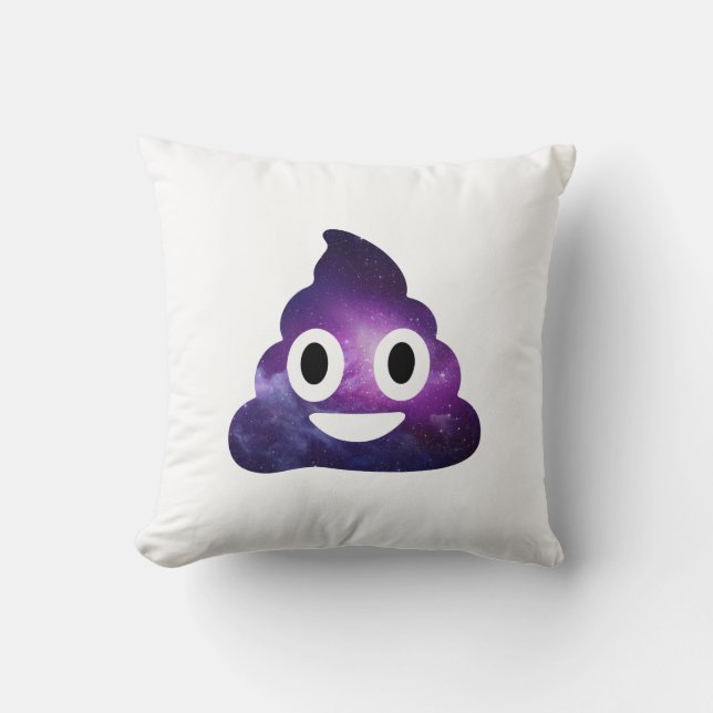 Galaxy Poo Emoji Throw Pillow (Front)