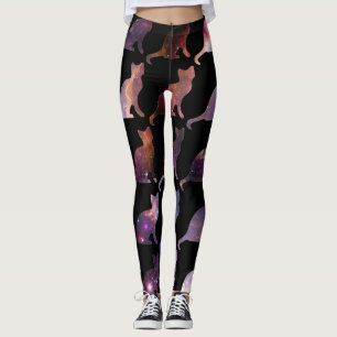 Galaxy Print Cats Patterned Leggings