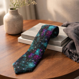 Galaxy Print Cosmic Space Star Pattern Tie