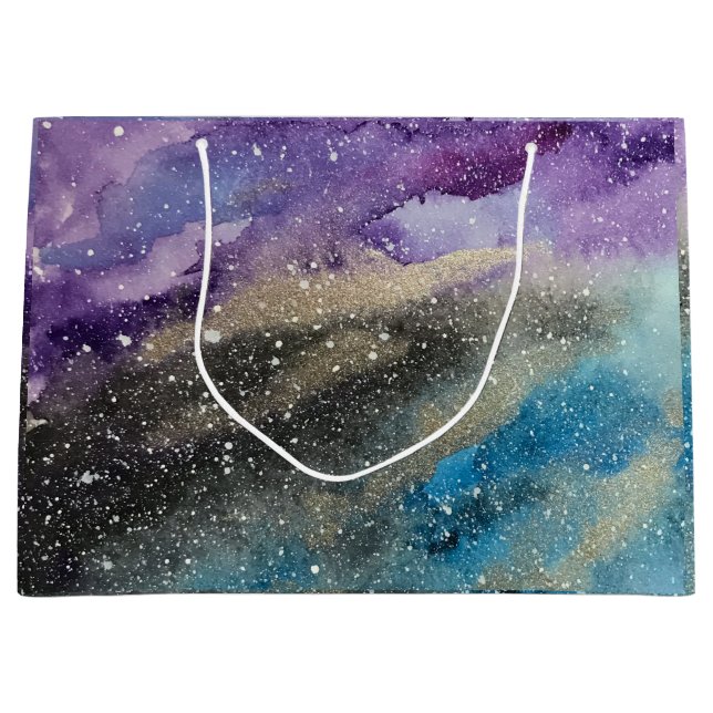 Galaxy Print Outer Space Watercolor Bag (Front)