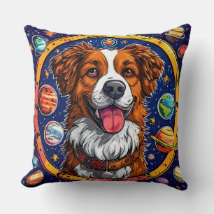 Galaxy Puppy for Home & Room Decoration Throw Pillow