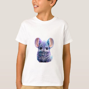 Galaxy Purple Fluffy Chinchilla Mouse Kids T-Shirt
