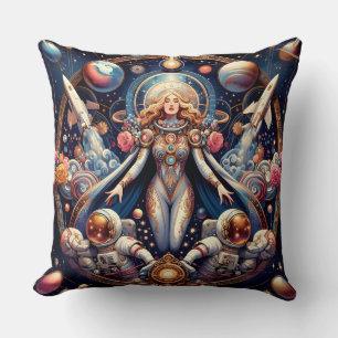 Galaxy Queen Throw Pillow