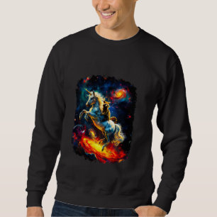 Galaxy Raccoon Riding Unicorn Sweatshirt
