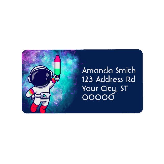 Galaxy Retro Astronaut Bomb Popsicle Label (Front)