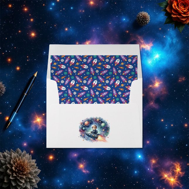 Galaxy Rocket – Space Birthday Party Envelope (Galaxy Rocket – Space Birthday Party Envelope)