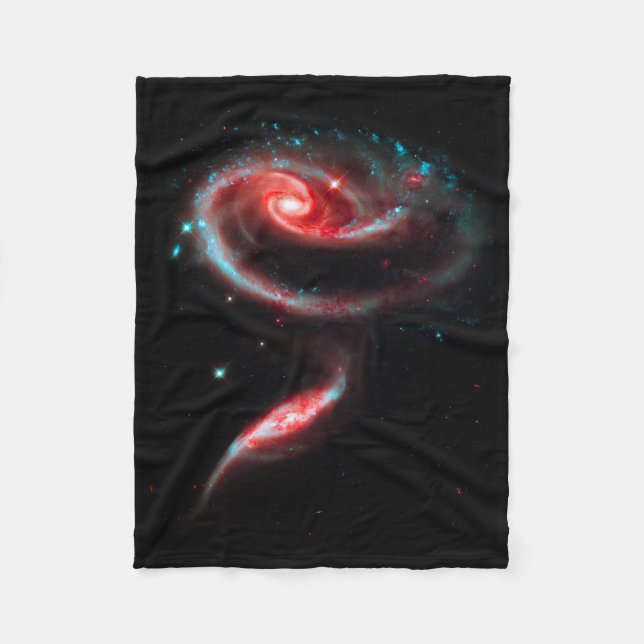 Galaxy Rose Red Fleece Blanket (Front)