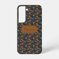 Galaxy S22 Turquoise and Gold Faux Leather