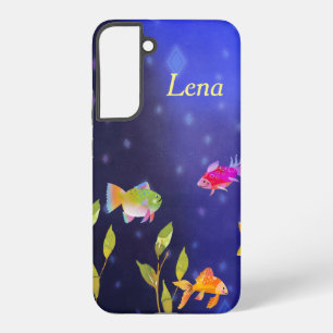 Galaxy Samsung S22* Coque Bleu profond avec poisson