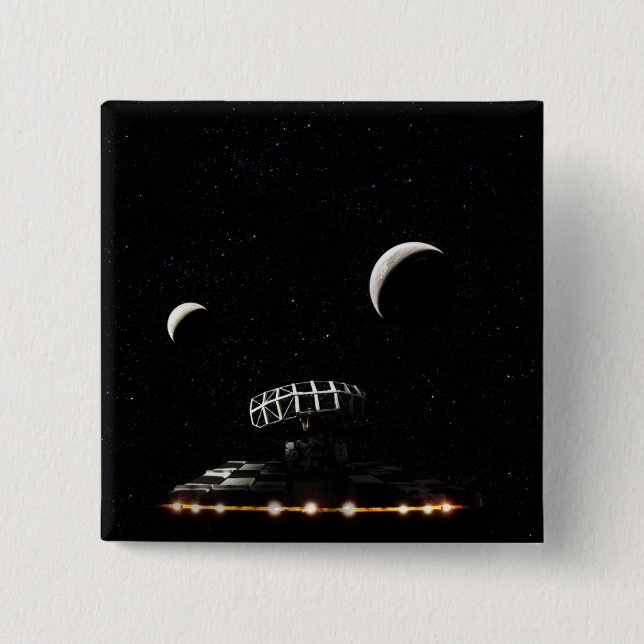 Galaxy Scanner - Radar Space Craft - Sci-Fi 2 Inch Square Button (Front)