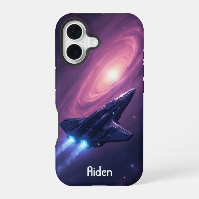 Galaxy Ship iPhone 16 Case (Back)